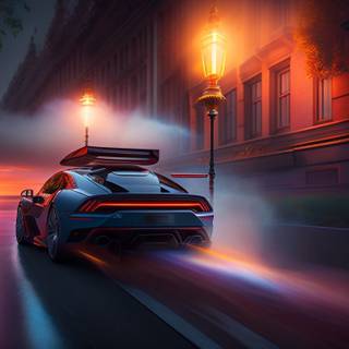 car on street in night