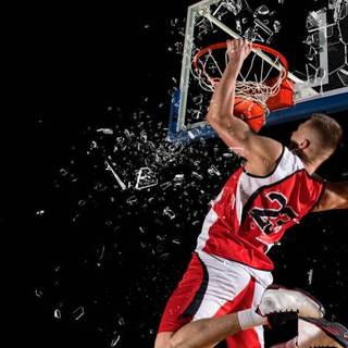basketball dunk glasboard brak