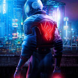 miles morales, cyberpunk, wallpaper