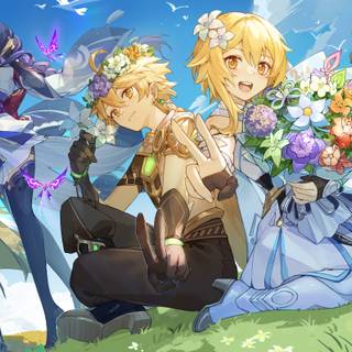 Genshin impact, aether and lumine