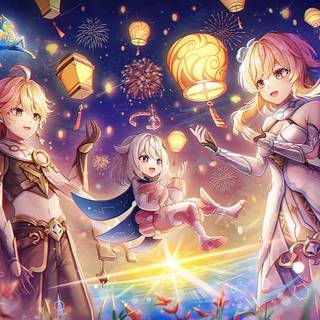 Genshin impact, aether and lumine