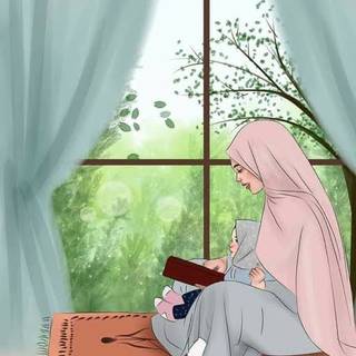 Muslim girl with the Koran