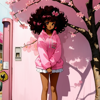 Cute Black Anime Girl phone Wallpaper