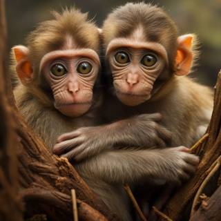 Macaque Baby in the Nature