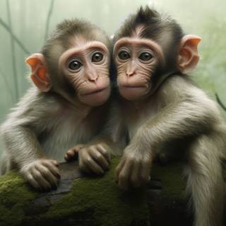 Macaque Baby in the Nature