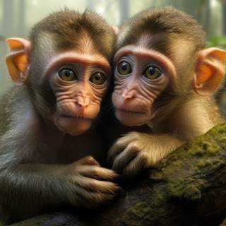 Macaque Baby in the Nature