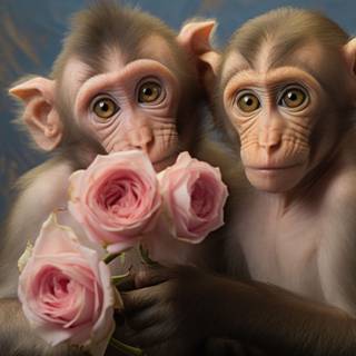 Macaque Baby in the Nature