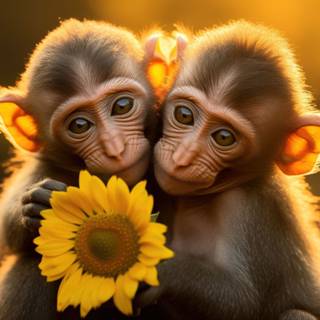 Macaque Baby in the Nature