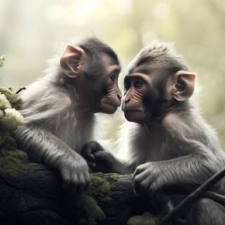 Macaque Baby in the Nature