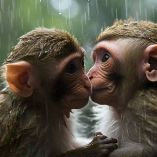 Macaque Baby in the Nature