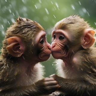 Macaque Baby in the Nature