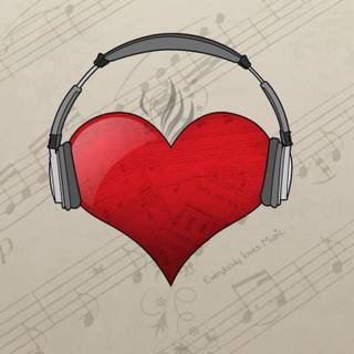 Heart With Headphones Chromebook & Desktop Wallpaper