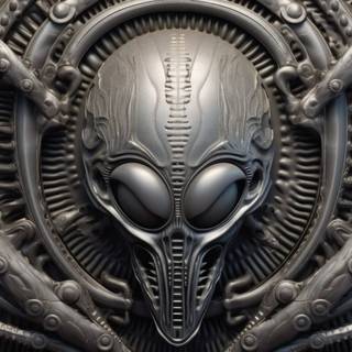 Extraterrestrial Bas-Relief in Bronze Lighting