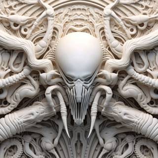 Extraterrestrial Bas-Relief in Bronze Lighting