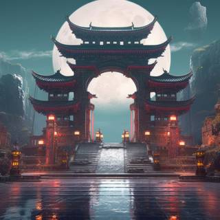 Moonlit Torii Gate