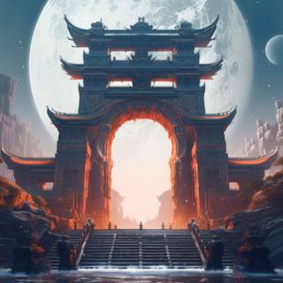 Moonlit Torii Gate