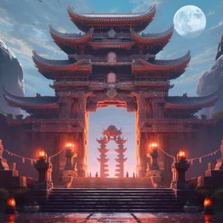 Moonlit Torii Gate