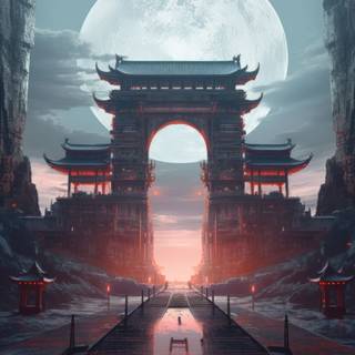 Moonlit Torii Gate