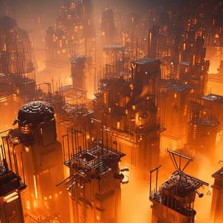 Radiant Dusty Orange Cityscape