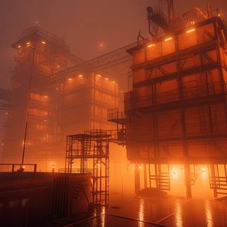 Radiant Dusty Orange Cityscape