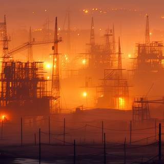 Radiant Dusty Orange Cityscape