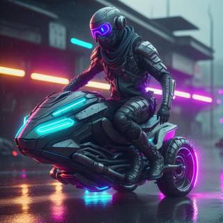 AI art cyberpunk hoverbike 