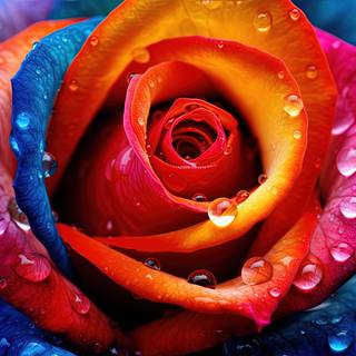 Rainbow Rose Artwork