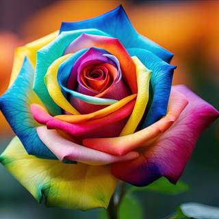 Rainbow Rose Artwork
