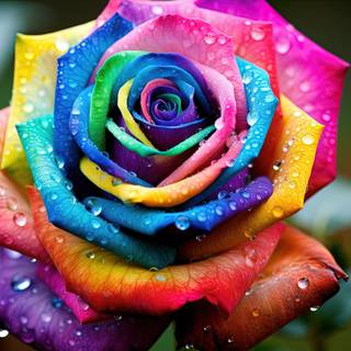 Rainbow Rose Artwork