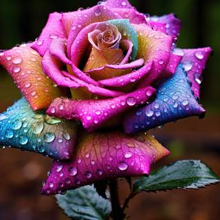 Rainbow Rose Artwork