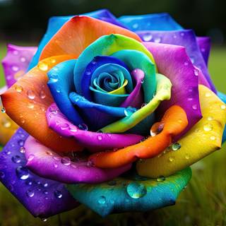 Rainbow Rose Artwork