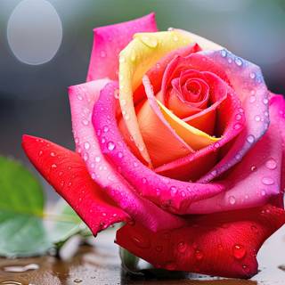 Rainbow Rose Artwork