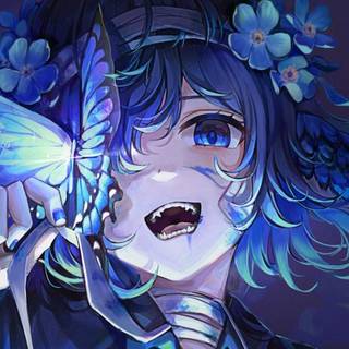 Blue girl 4k anime wallpaper