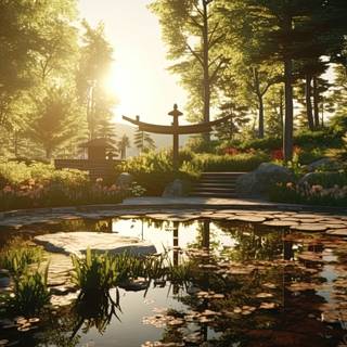 Serenity of Japanese Zen Garden