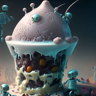 ice cream of fantasy robots