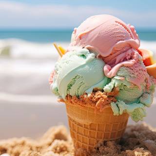 Scoops of Joy Overlooking the Ocean