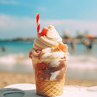 Scoops of Joy Overlooking the Ocean