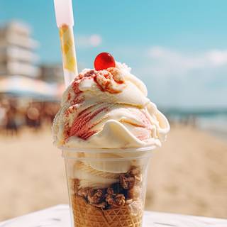 Scoops of Joy Overlooking the Ocean