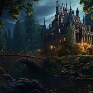 Enchanted Night Castle