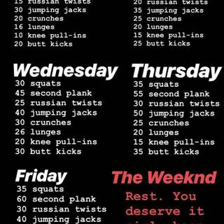 My workout routine 