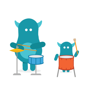 monster with drum sticks