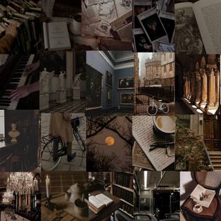 dark acadamia collage