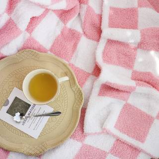 Pink Checkered Blanket