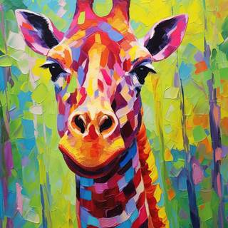 Graceful Giraffe in Vibrant Colors