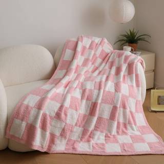 #Pink Checkered Blanket