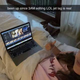 My daughter editing her video she sent me this at 4 in the morning 