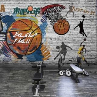 Basketball brick wall