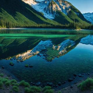 Mossy Mountain Lake Artwork