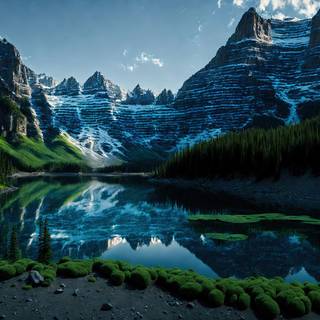 Mossy Mountain Lake Artwork