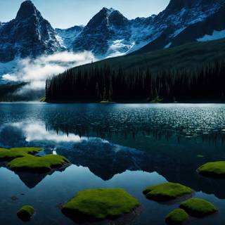 Mossy Mountain Lake Artwork